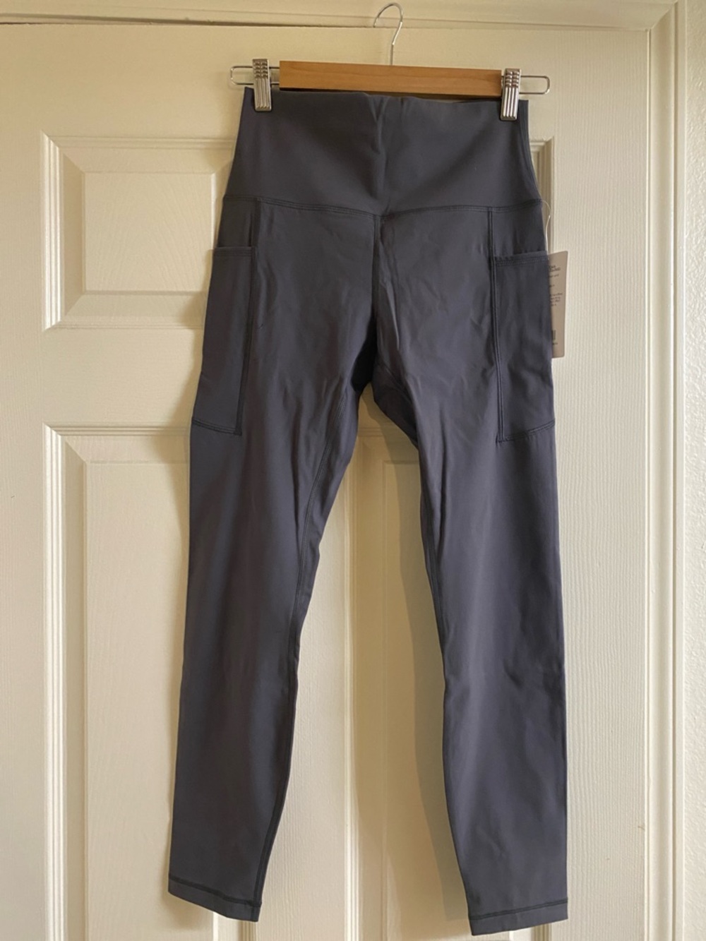 Kids High-Rise Pocket Leggings in Charcoal Gray